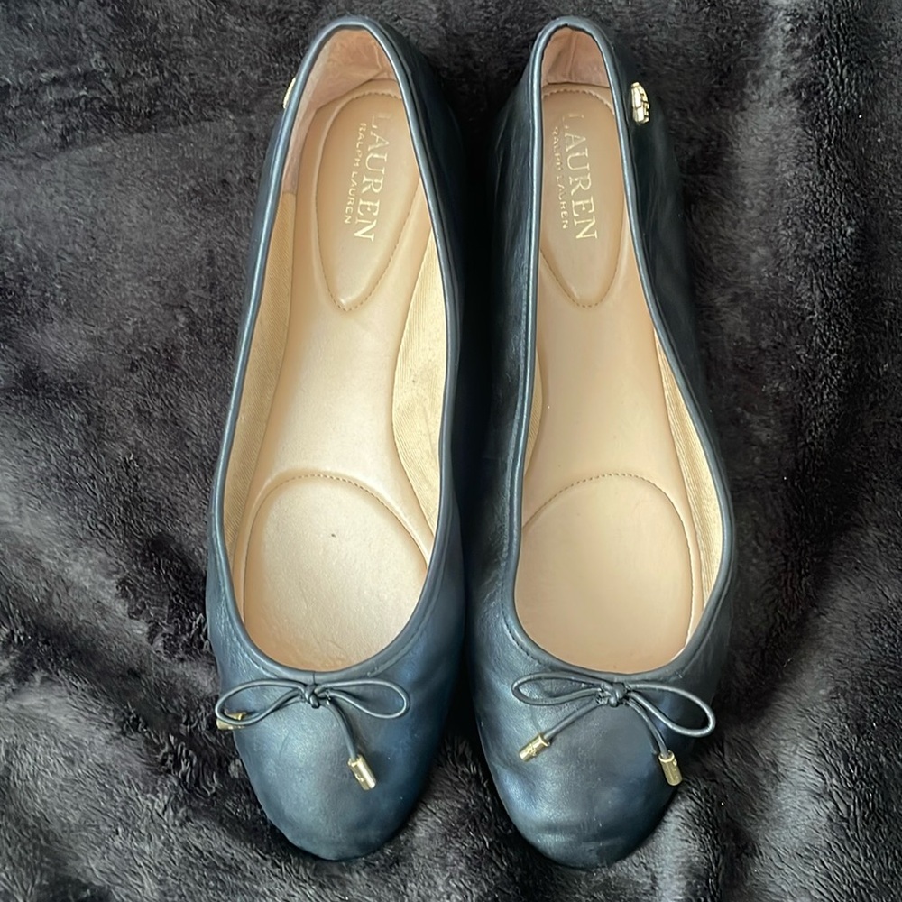 RALPH LAUREN “Jayna” Leather Ballet Flats